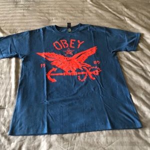 Obey blue and red men’s shirt